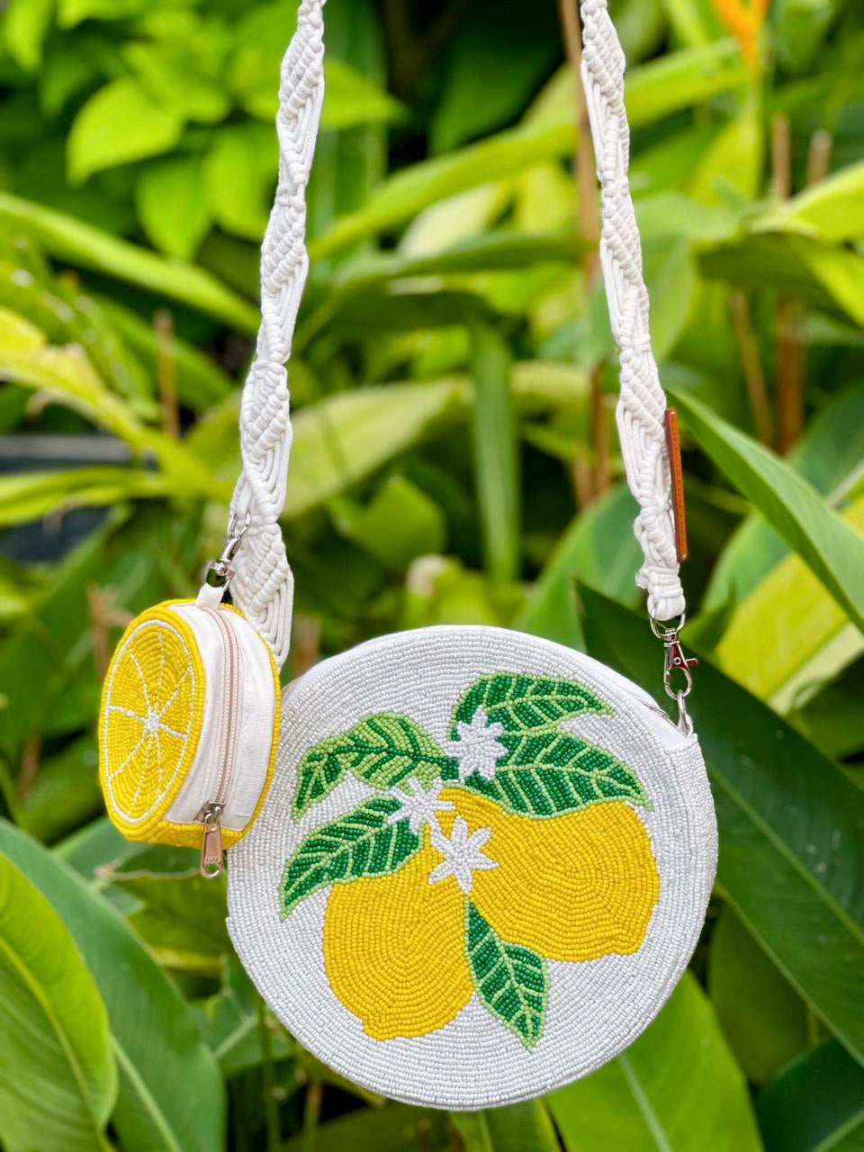 A Zesty Delight: Hand-Embroidered Lemon Sling Bag Inspired by Positano