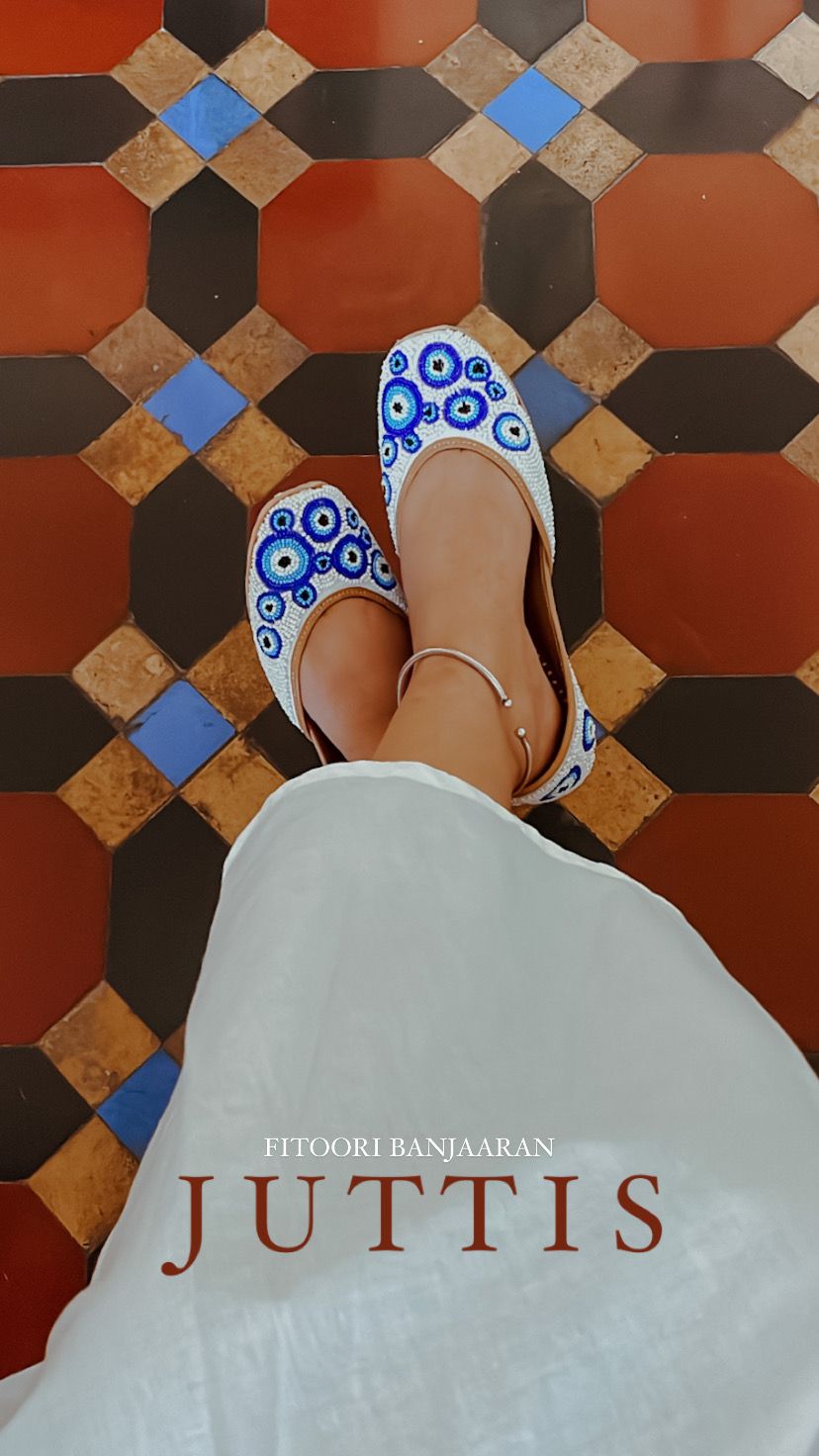 A Fusion of Cultures: Hand-Embroidered Leather Punjabi Juttis with a Greek Twist