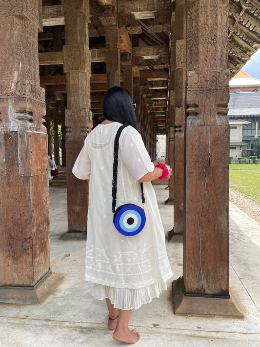Fitoori Banjaaran's Handcrafted Paros Evil Eye Sling Bag