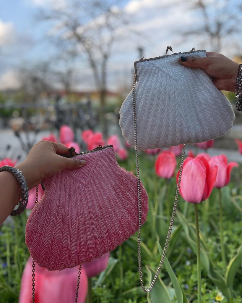 Fitoori Banjaaran's Hand Embroidered Morjim Sea Shell Party Clutch