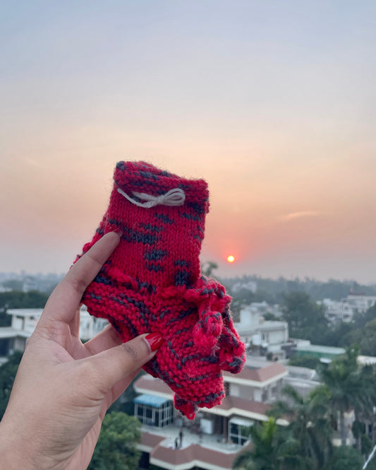 Fitoori Banjaaran's Hand Knitted Baby Socks for Christmas Decor