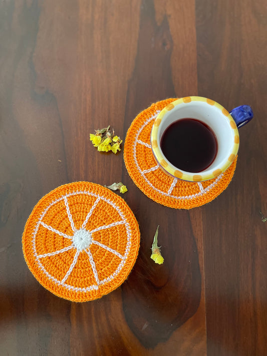 Fitoori Banjaaran's Handcrfted Positano Crocheted Citrus Coasters (single piece)