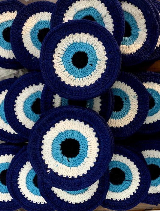 Fitoori Banjaaran's Evil Eye Crochet Coasters (Single piece)