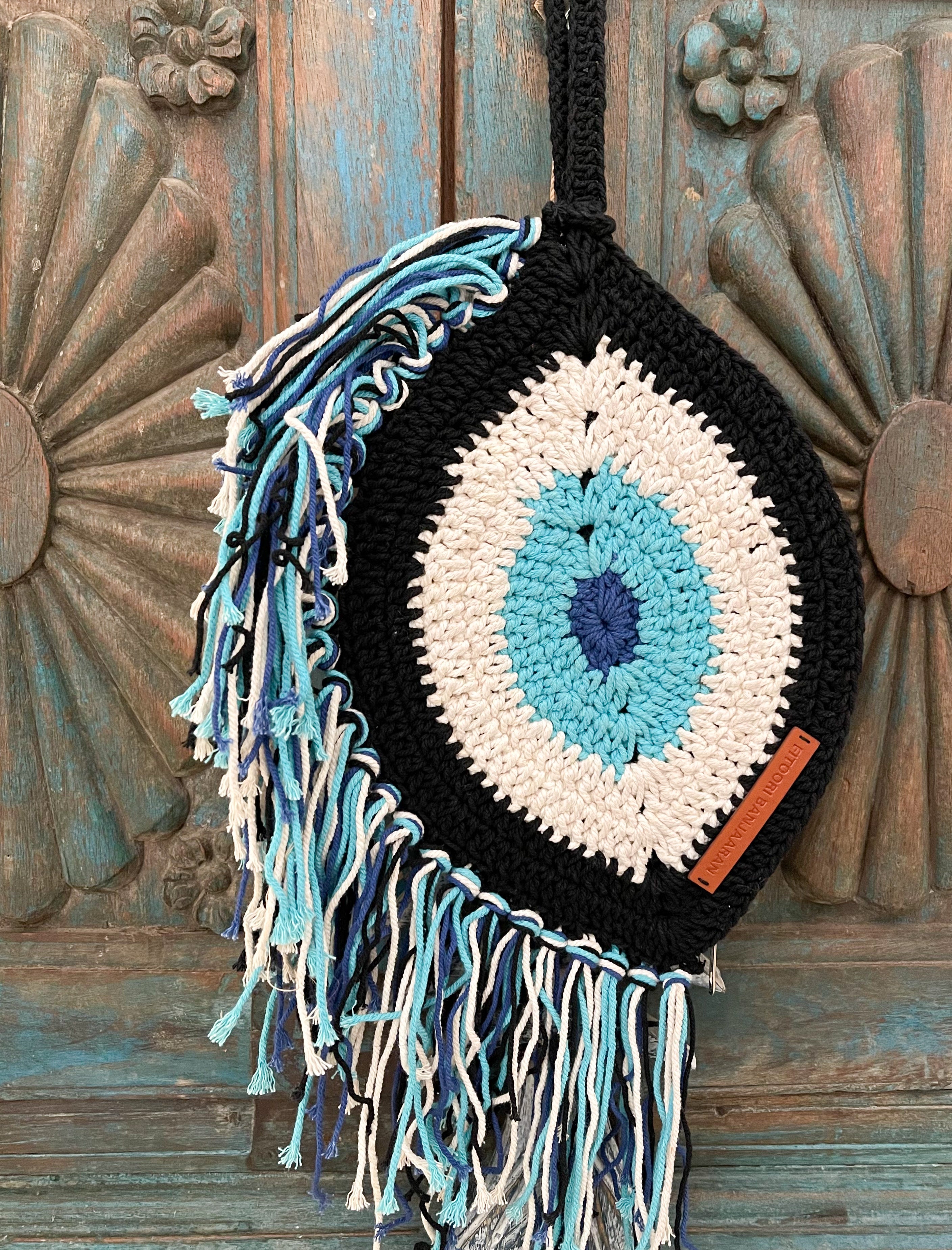 Hot Evil Eye Beaded Knitted Bag